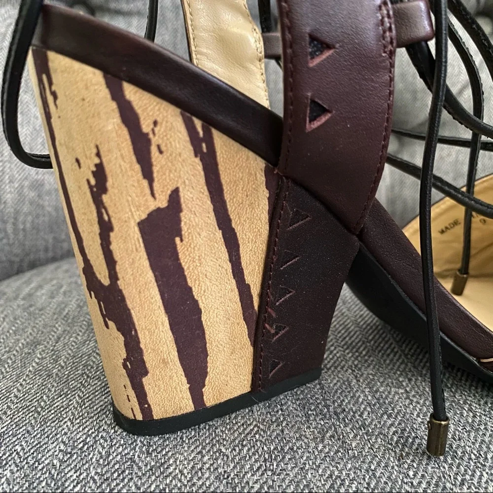 •Anthropologie Caley tie semi wedge sandal• Size 9 - Picture 5 of 10